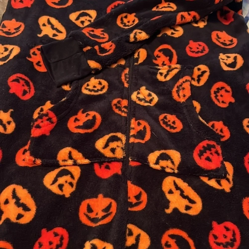 Super soft Halloween zip up onesie pajamas